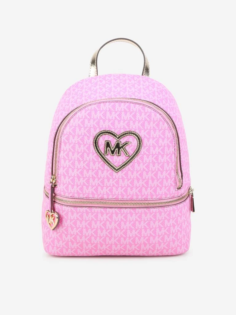 Michael Kors Girls Logo Backpack in Pink (29cm) 1