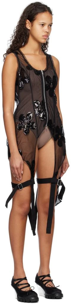Simone Rocha Black Zip-Up Bodysuit 4