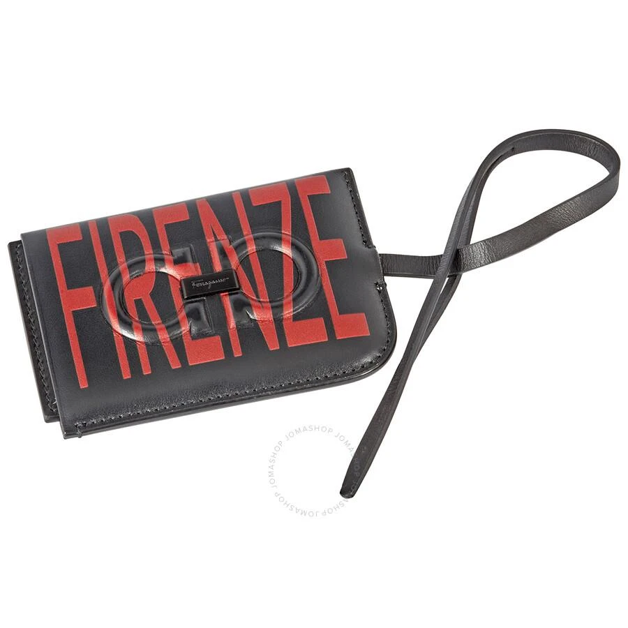 Salvatore Ferragamo Salvatore Ferragamo Black/Red Men
s Firenze ID Holder