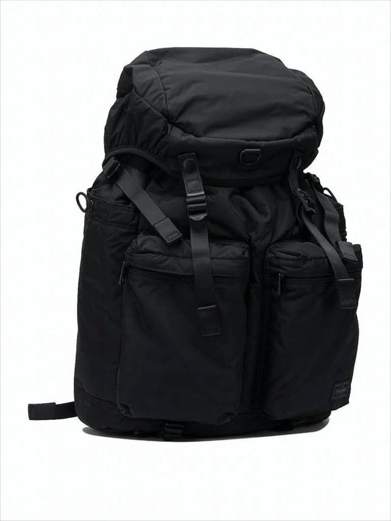 Porter Spacious Black Nylon Backpack With Drawstring Closure 2