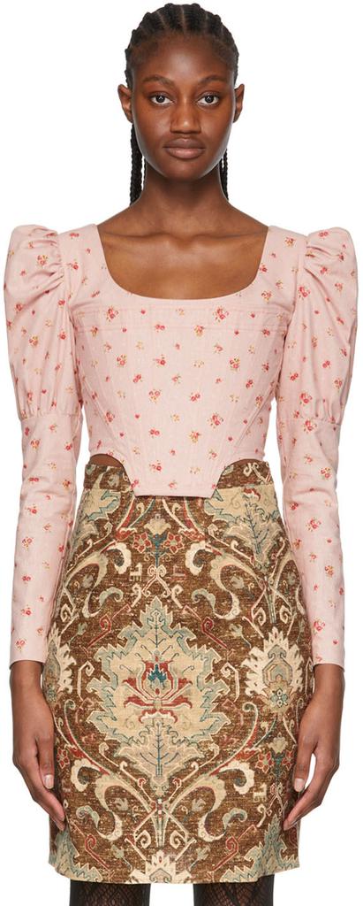 Puppets and Puppets Pink Linen Blouse