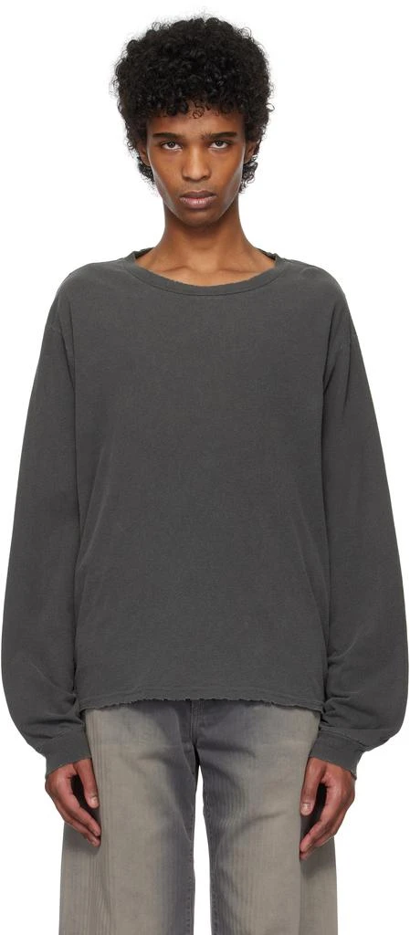 John Elliott Black Folsom Cropped T-shirt 1