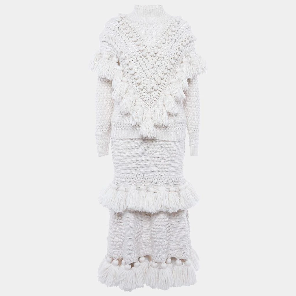 Zimmermann Zimmermann Ecru Crochet Wool kaleidoscope Jumper 
Skirt Set XS/S
