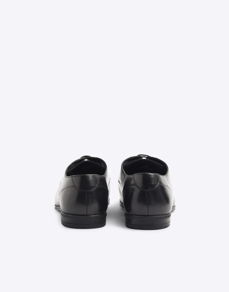 River Island River Island Leather wide fit derby shoes in black 2
