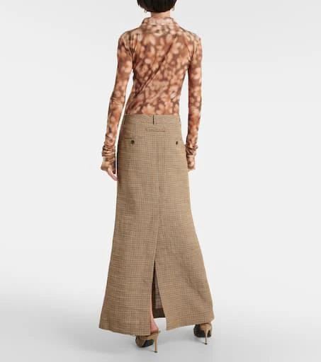 Acne Studios Checked linen-blend maxi skirt 3