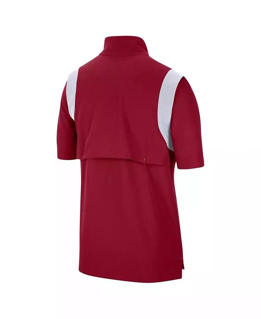 NIKE Men's Crimson Alabama Crimson Tide Coach Short Sleeve Quarter-Zip Jacket 4