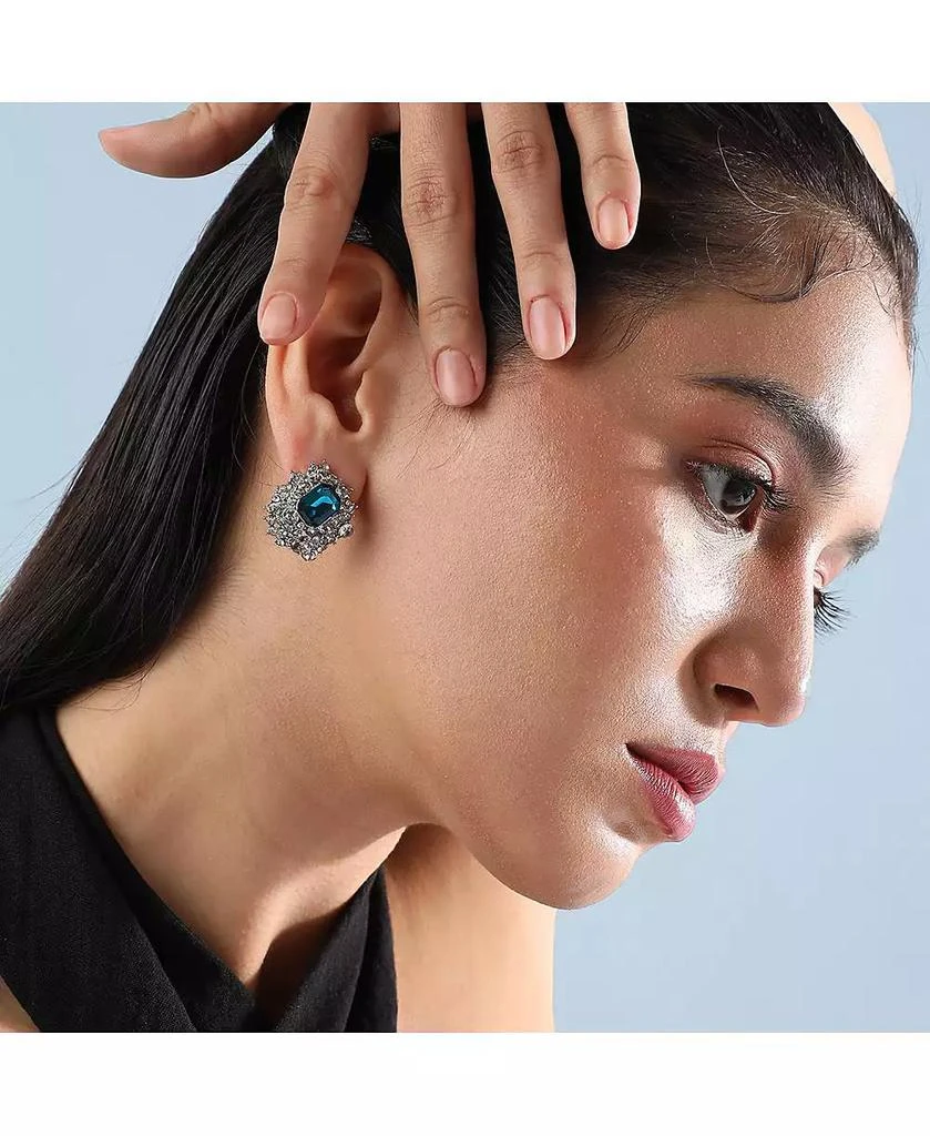 SOHI Emerald Mystic Mirage Stud Earrings 3