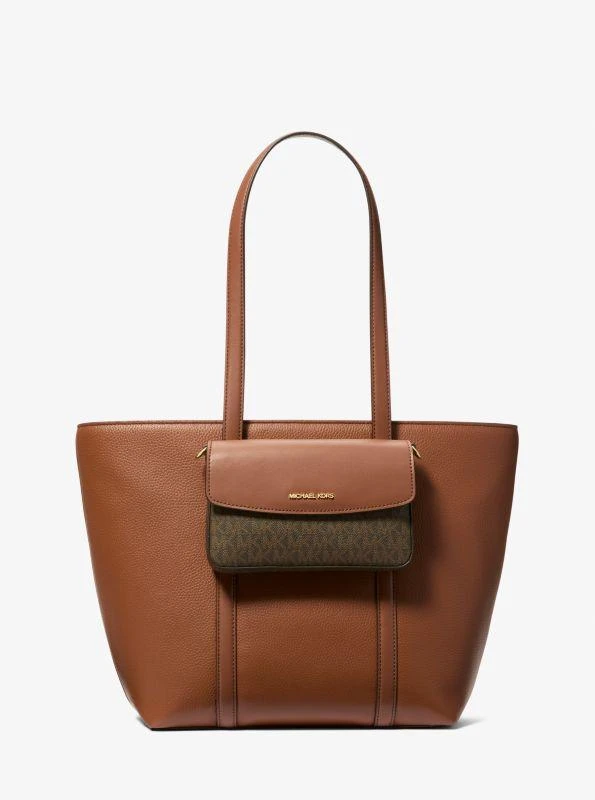 Michael Kors Jet Set 2-in-1 Pebbled Leather and Logo Tote Bag 1