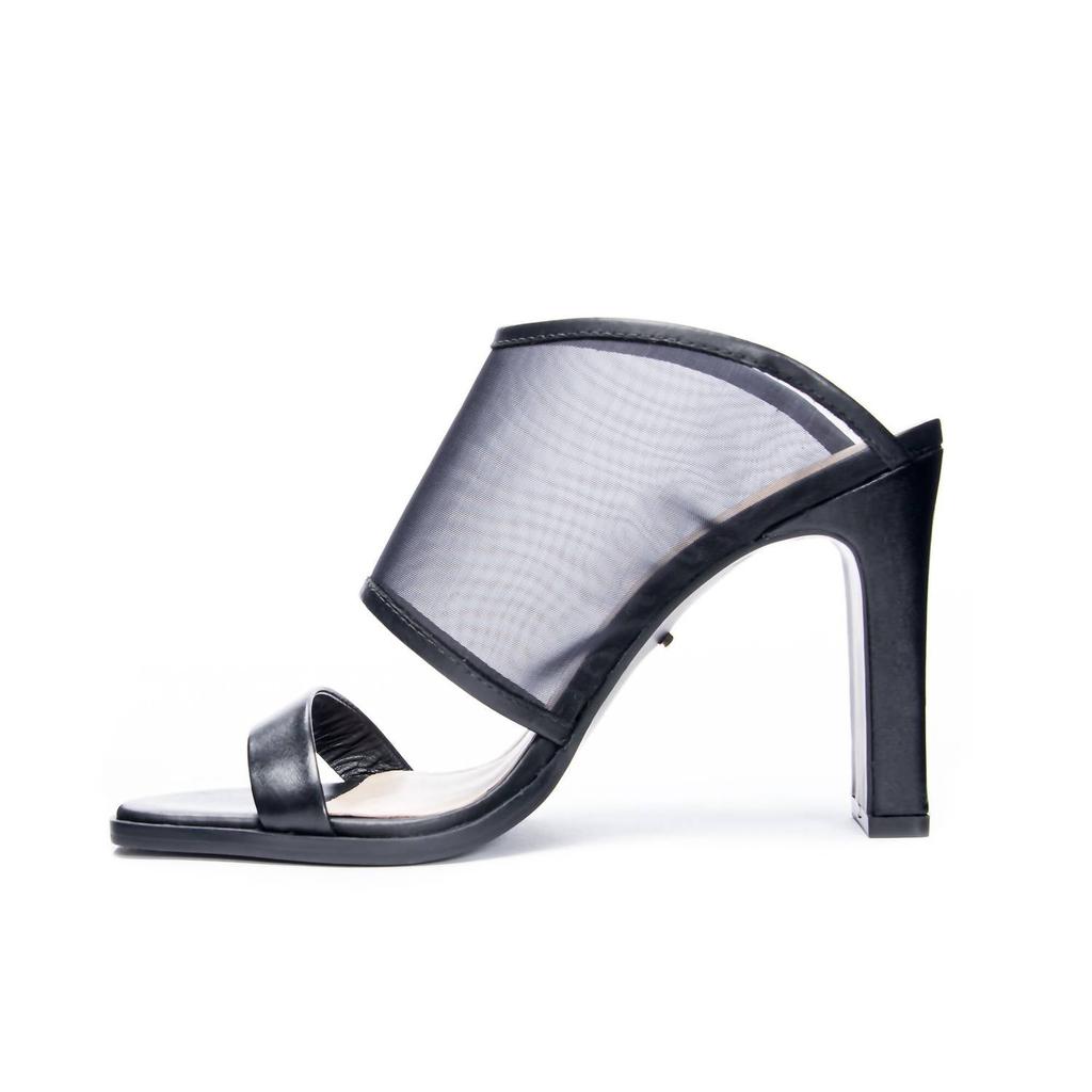 42 GOLD Women Linx Slide Sandal In Black Mesh /kid Leather