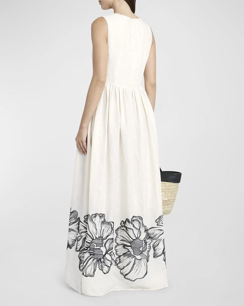 Kiton Sleeveless Floral Embroidered Maxi Dress 4