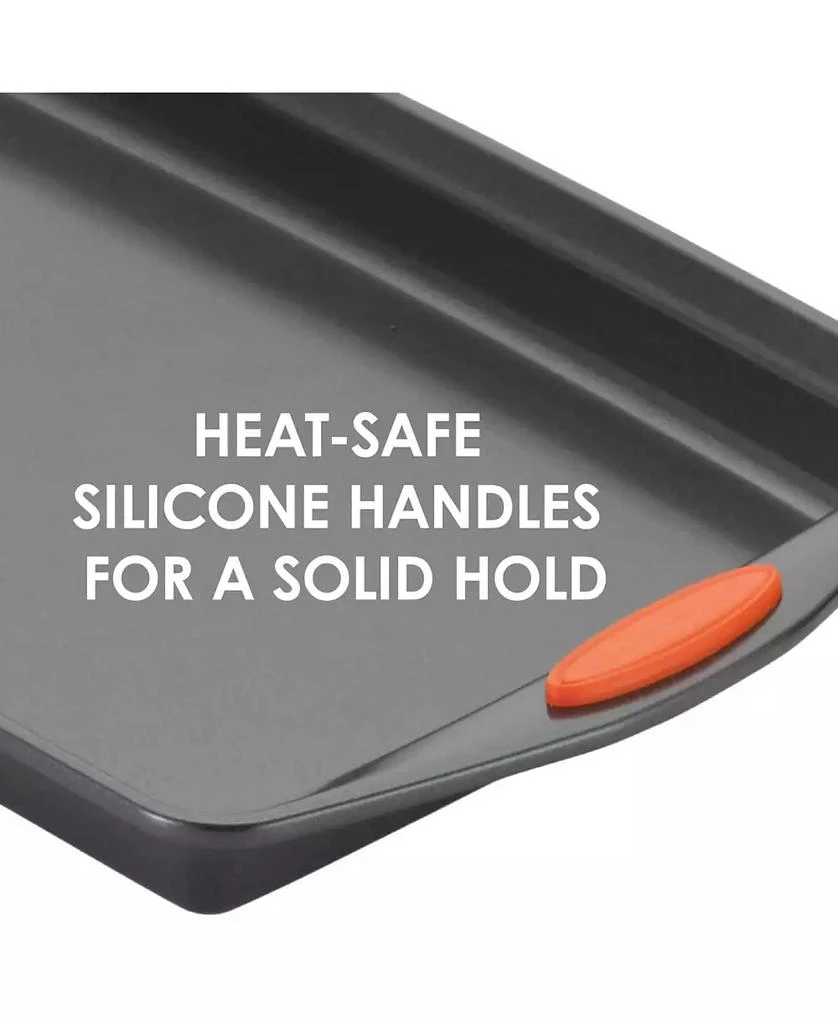 Rachael Ray Bakeware Oven Lovin' Nonstick Double Batch Cookie Pan and Utensil Set, 4-Pc., Orange Handles 6