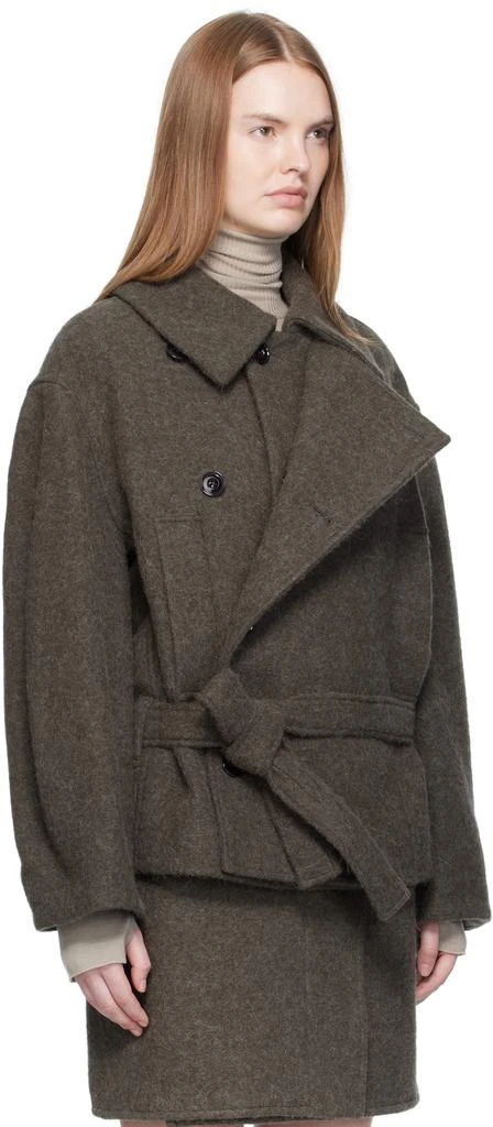 Lemaire Khaki Short Asymmetrical Bathrobe Coat 2