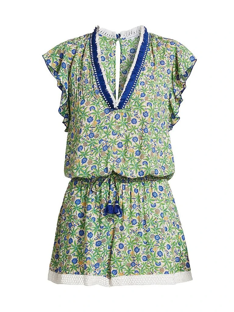 Poupette St Barth Sasha Floral Knit Drawstring Romper 1