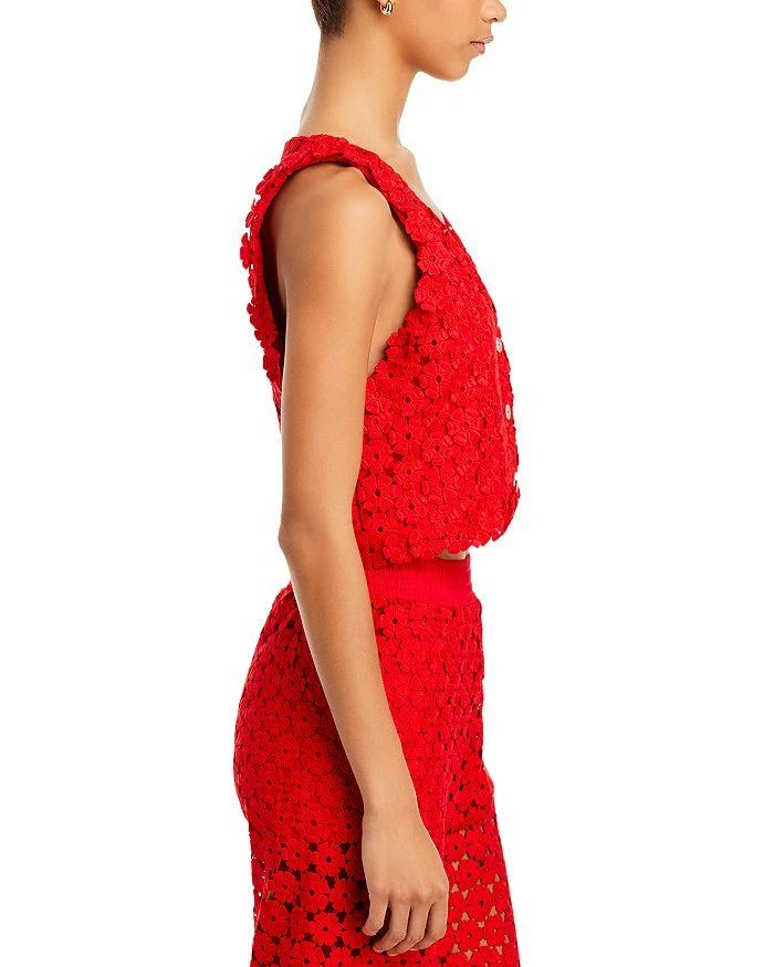 Waimari Christie Floral Eyelet Lace Cropped Vest 4