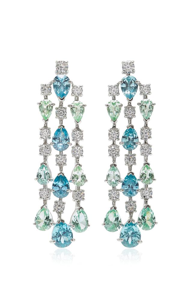 Anabela Chan Anabela Chan - Valley Orchid 18K White Gold Sapphire; Spinel; Diamond Earrings - Multi - OS - Moda Operandi - Gifts For Her