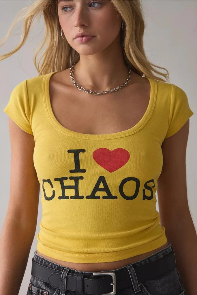 Urban Outfitters I Heart Chaos Graphic Scoop Neck Baby Tee 1