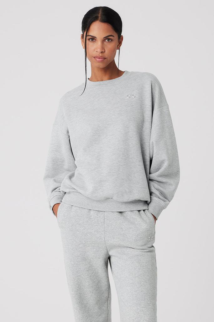 Alo Accolade Crew Neck Pullover - Athletic Heather Grey