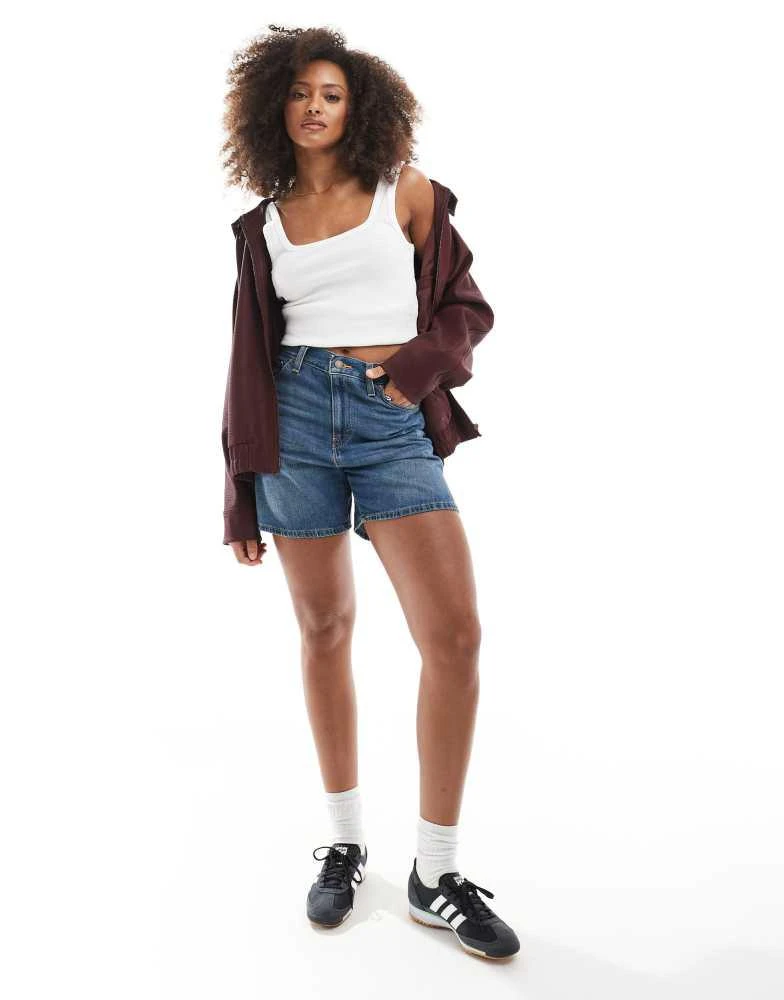 Levi's Levi's high waisted baggy denim shorts in mid blue 2