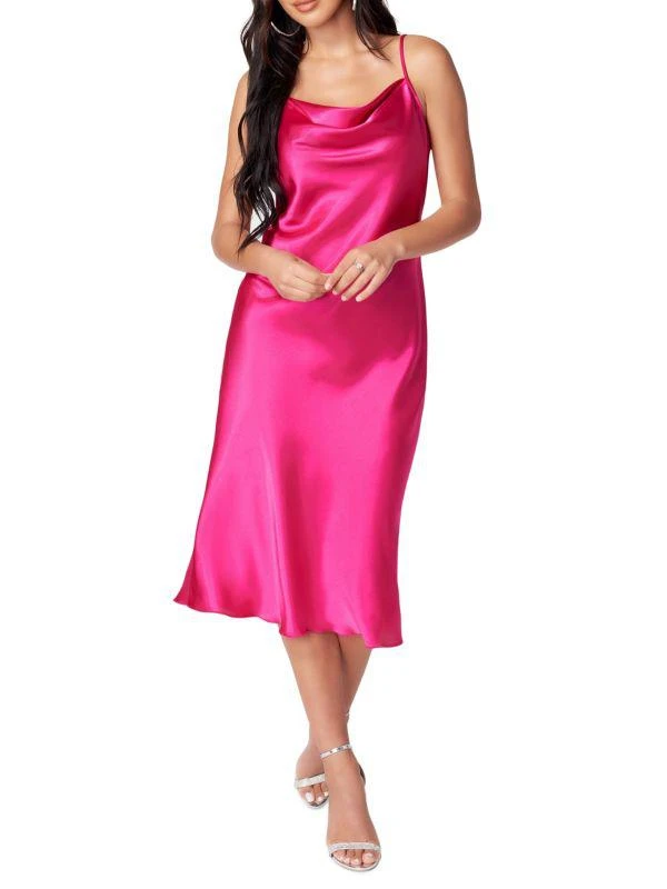 Bebe Solid Satin Bias Slip Dress 1