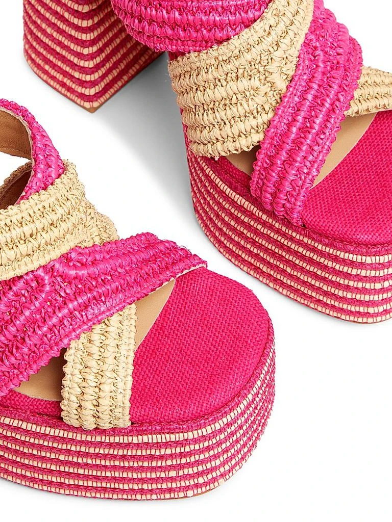 Shop Fulvia 130MM Raffia Platform Sandals on Sale at BeyondStyle – Get ...