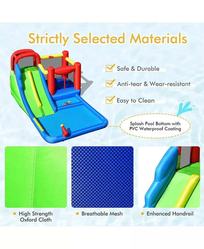 SKONYON Inflatable Water Slide with Ocean Balls for Kids without Blower 7