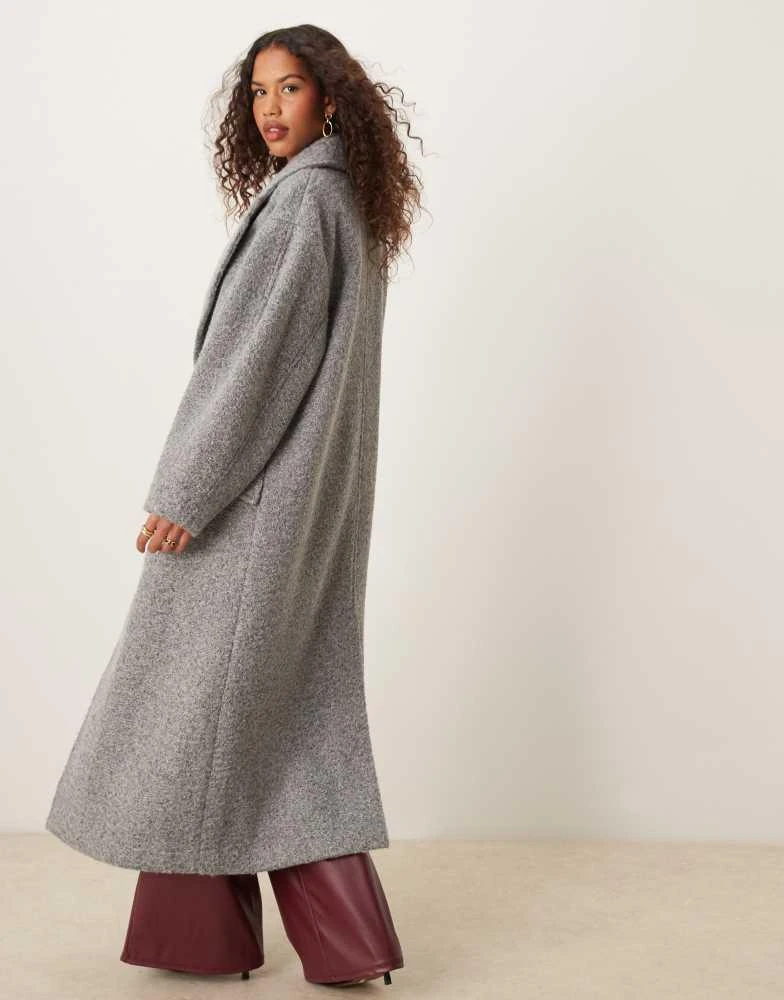 ASOS ASOS DESIGN chuck on cosy boucle coat in grey 3