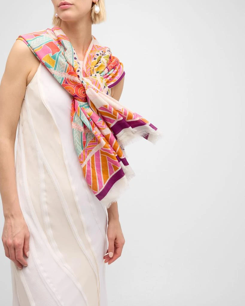 Franco Ferrari Printed Cotton-Silk Scarf 3
