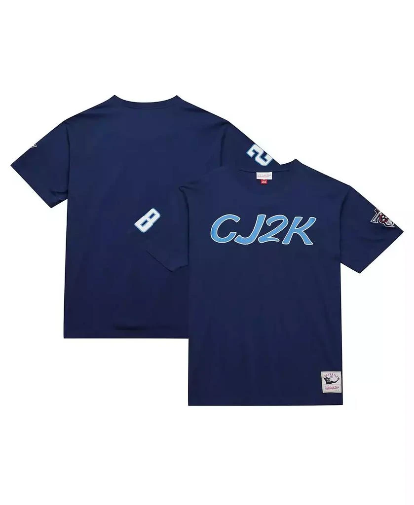 Mitchell & Ness Men's Chris Johnson Navy Tennessee Titans Retired Player Nickname T-Shirt 1