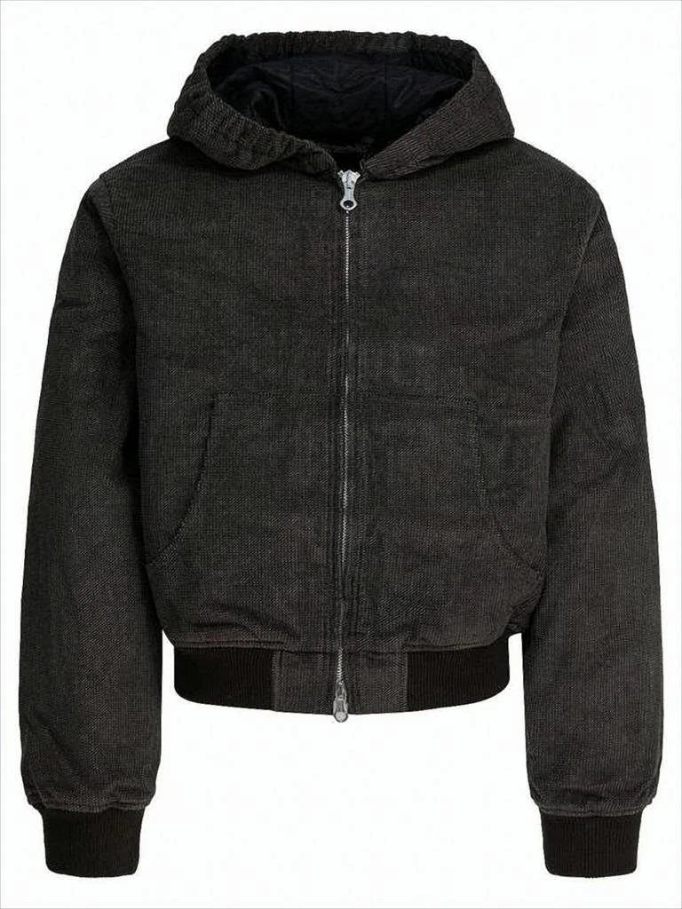 Our Legacy Textured Black Denim Jacket with Quilted Lining