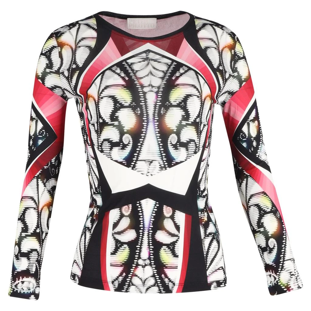 PETER PILOTTO Printed Long Sleeve Top in Multicolor Viscose 1