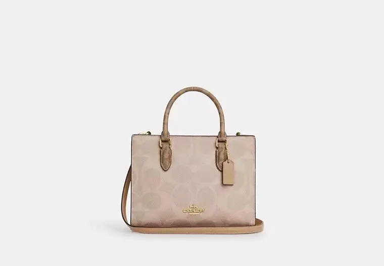 Coach Maggie Small Tote Bag In Blocked Signature Canvas
