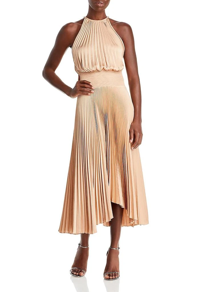 A.L.C. Renzo II Womens Shutter Pleat Midi Halter Dress 5