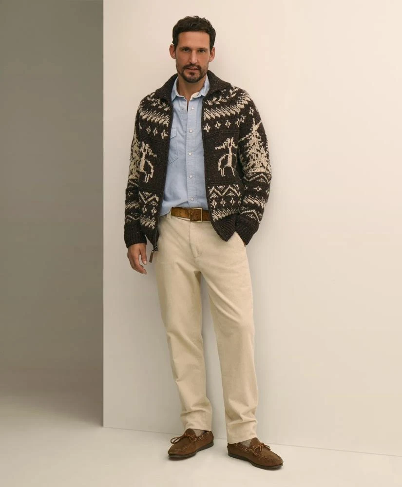 Brooks Brothers Donegal Wool Emblem Chunky Zip Cardigan 2