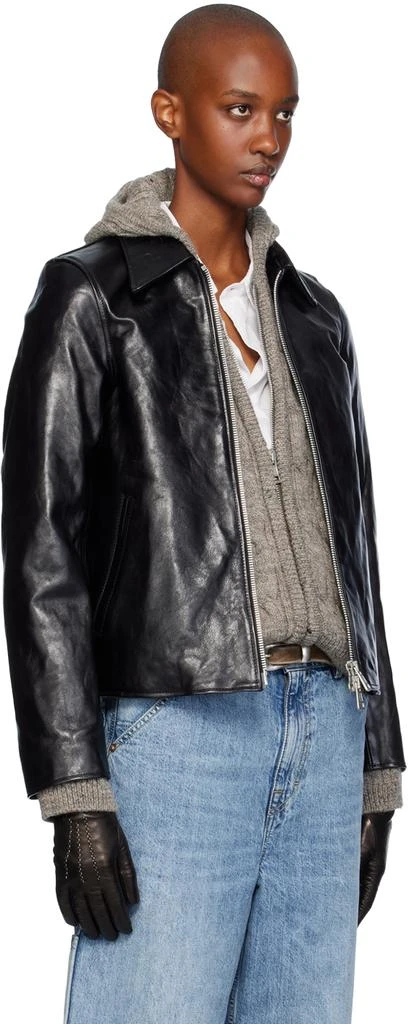 Our Legacy Black Mini Leather Jacket 2