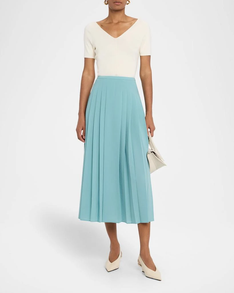 Joseph Crete Straight Pleated Midi Skirt 2