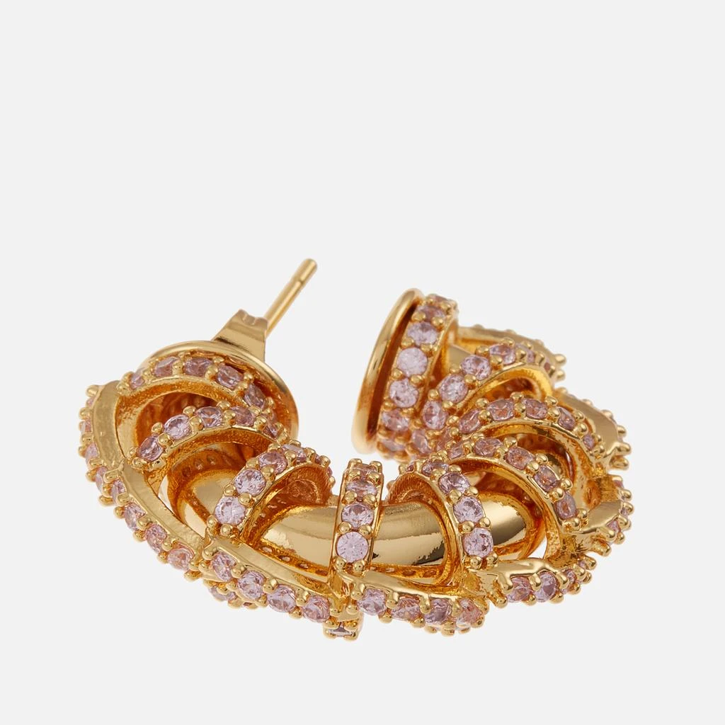 Crystal Haze Caterpillar Gold-Plated Hoop Earrings 3
