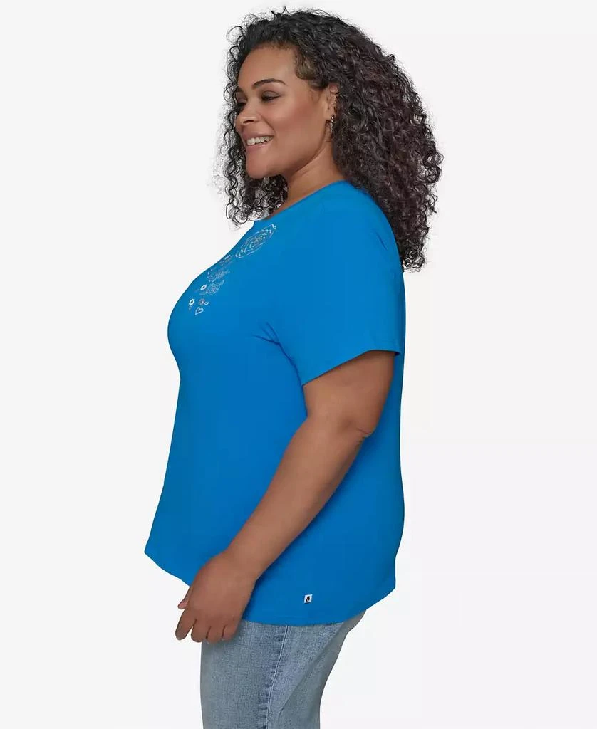 Karl Lagerfeld Paris Plus Size Embellished Rose T-Shirt 3