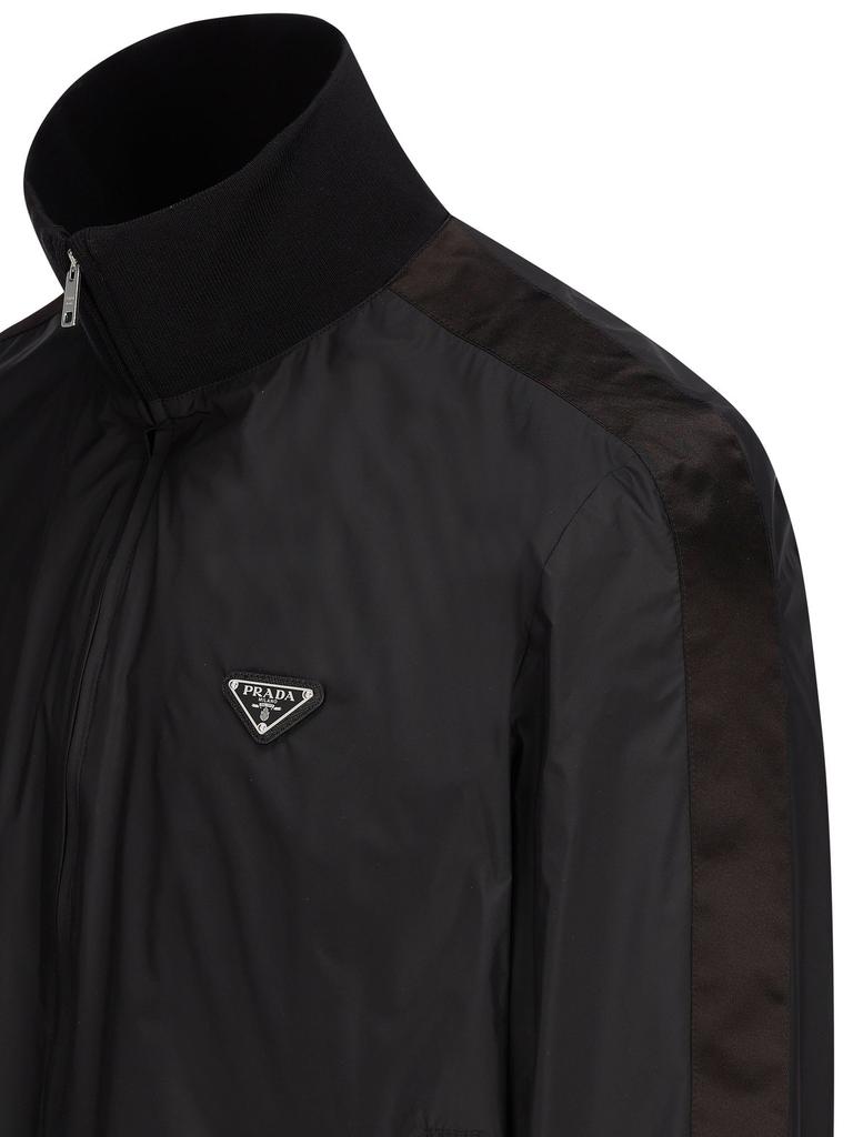 Prada Prada Logo Patch Zip-Up Jacket - Jackets - Free