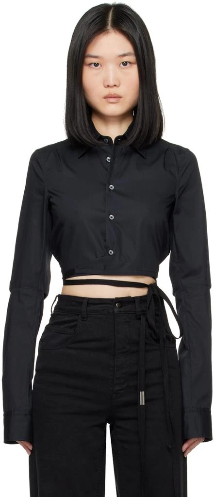 ANN DEMEULEMEESTER Black Dea Cropped Shirt 1