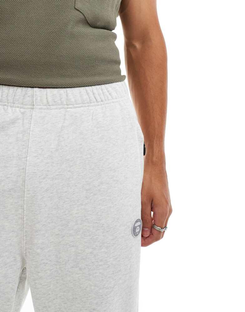 AAPE Aape By A Bathing Ape logo tapered joggers in grey marl