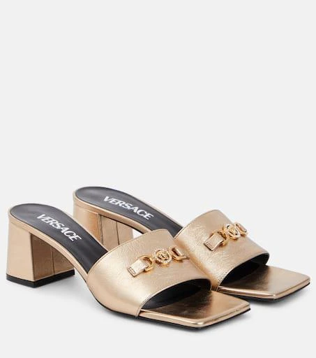 Versace Medusa 
95 metallic leather mules 1
