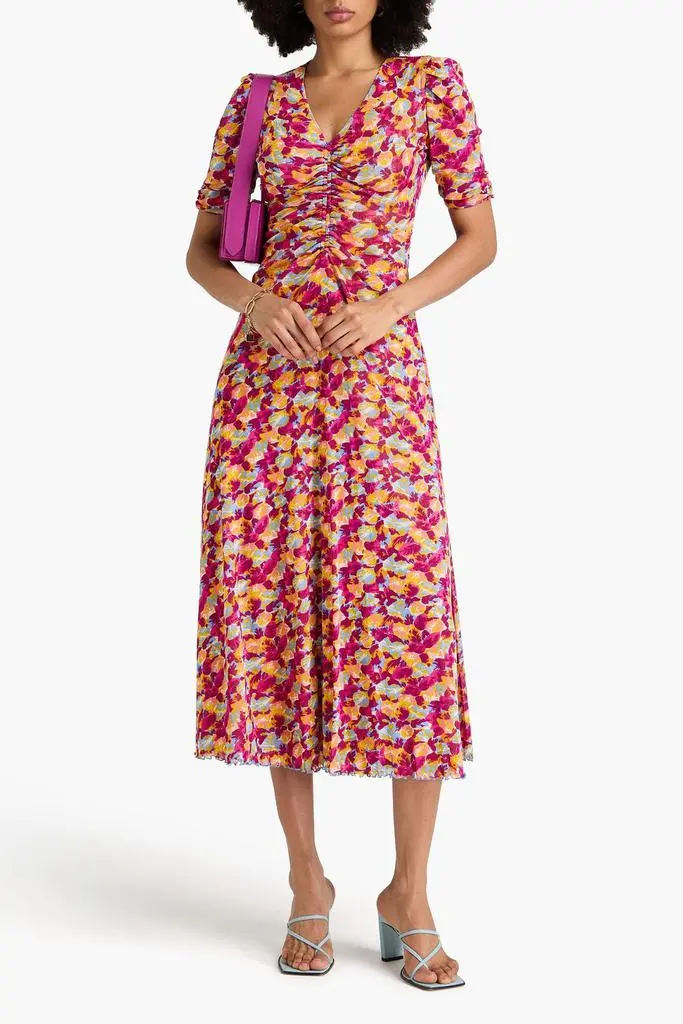 Diane von Furstenberg Koren reversible printed stretch-mesh midi dress 2