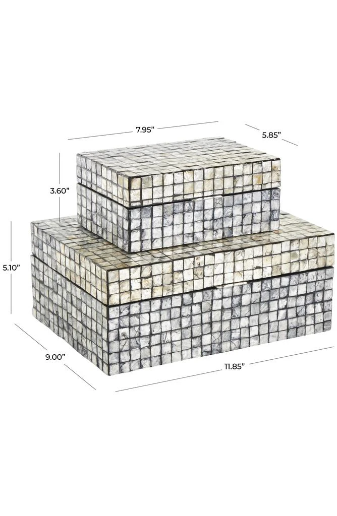 UMA Contemporary Set of 2 Decorative Mother of Pearl Boxes 7