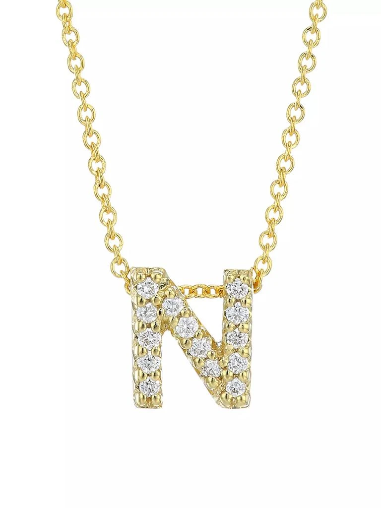 Roberto Coin Tiny Treasures Diamond & 18K Yellow Gold Initial Necklace 1