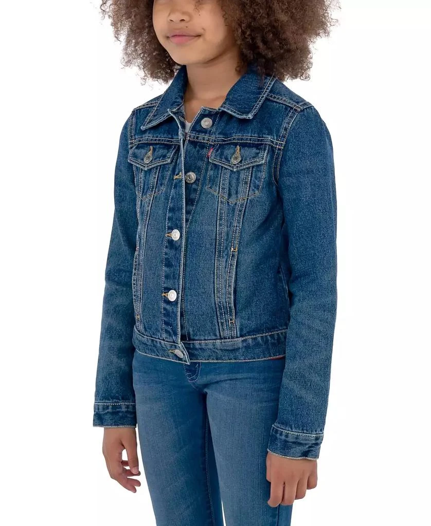 Levi's Big Girls Stylish Collared Denim Trucker Jacket 1