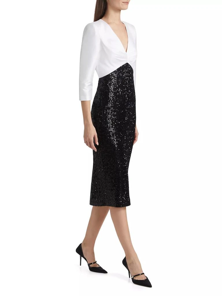 Badgley Mischka Two-Tone Sequined Cocktail Dress 4