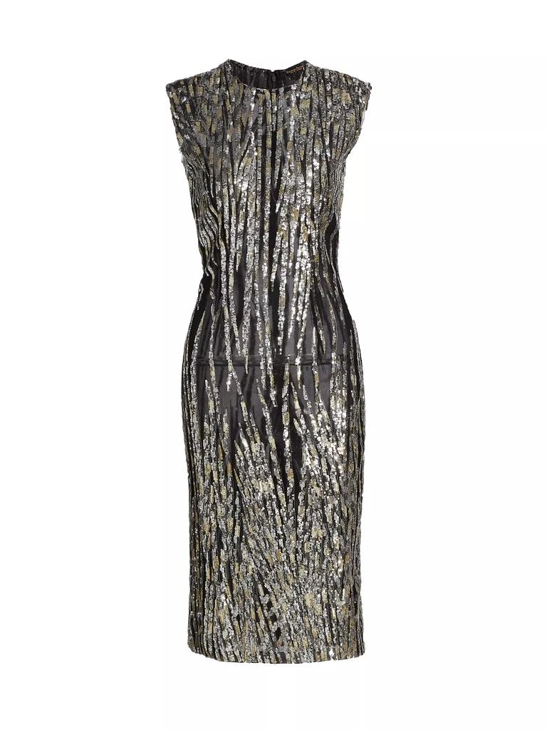 REEM ACRA Sequin Tulle Sleeveless Midi-Dress 1