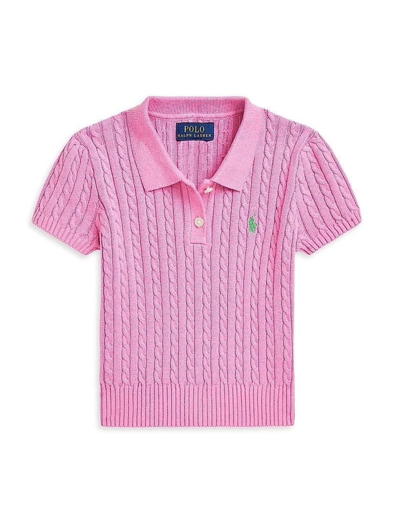 Ralph Lauren Little Girl's & Girl's Cable-Knit Polo Shirt 1