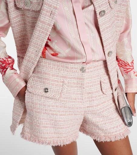 Versace Fringed tweed shorts 4