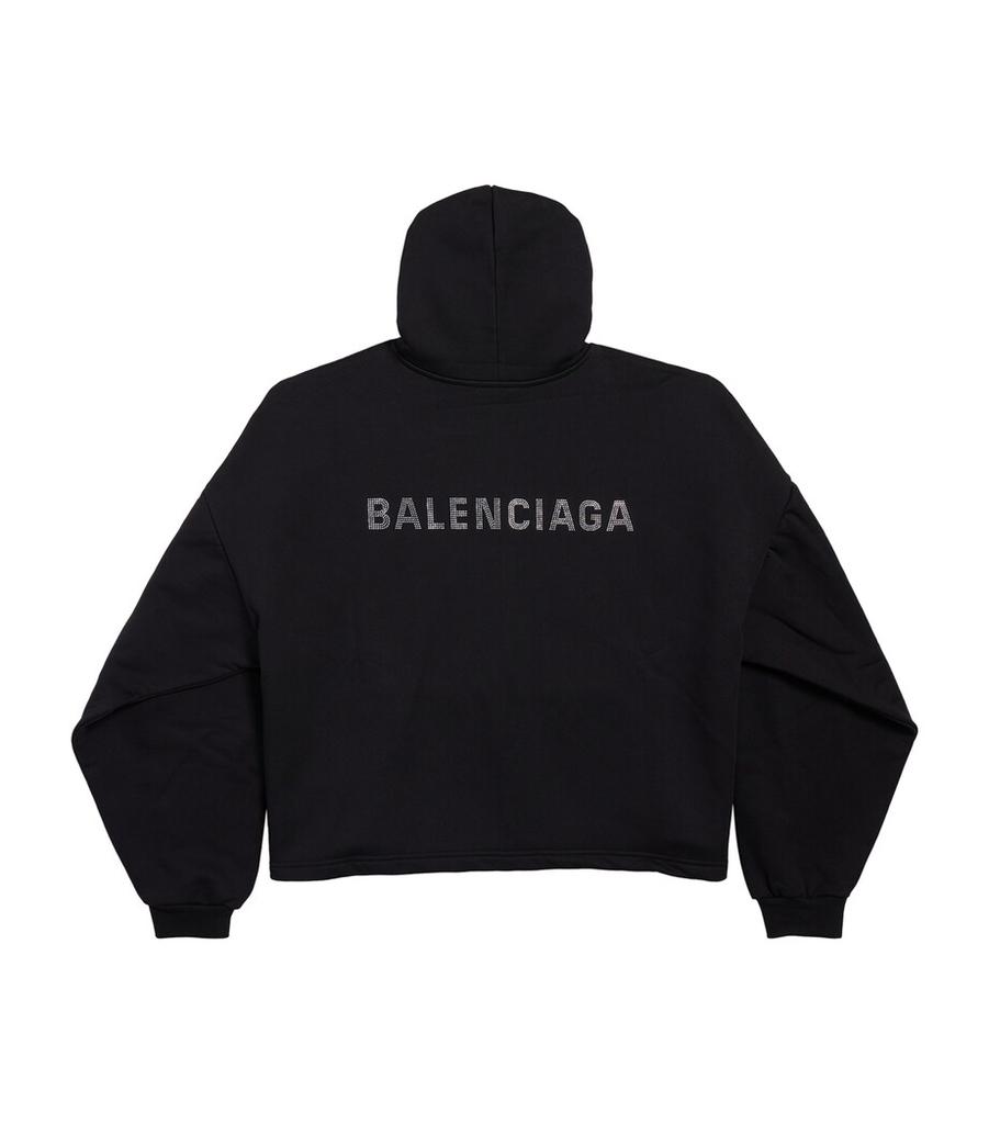 BALENCIAGA Cropped Hoodie パーカー グランジ　ロゴ Balenciaga Logo Embellished Cropped Hoodie - Bergdorf Goodman
